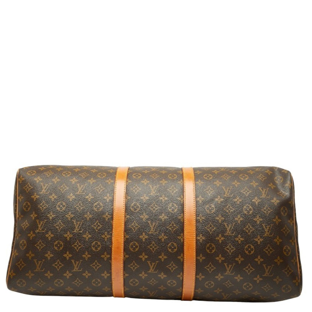 LOUIS VUITTON Authentic Brown Monogram Leather Keepall 60 Boston Bag - Picture 3 of 15